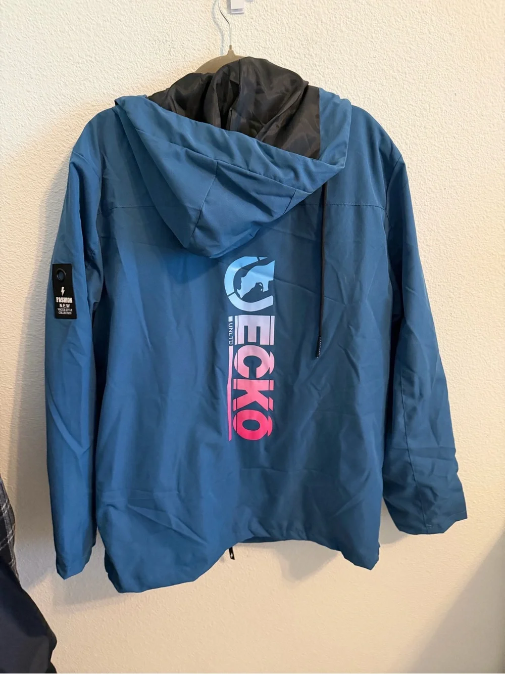 Ecko Unlimited Teal-Blue Kids' Hooded Rain Jacket